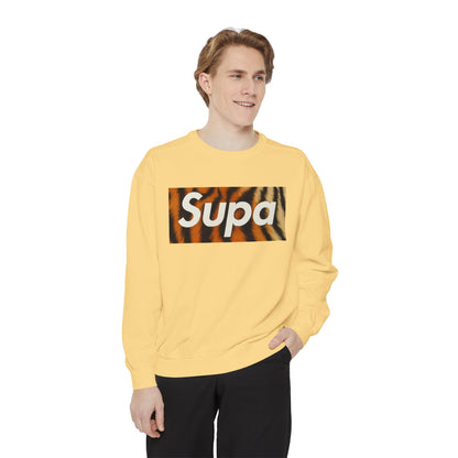 Supa Tiger Unisex Sweatshirt - Trendy Garment-Dyed Apparel