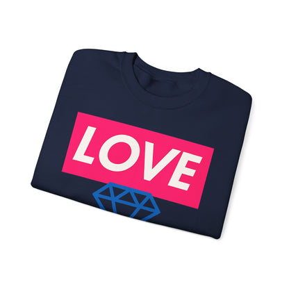 LOVE Diamond Crewneck Sweatshirt — DDBC Logo Graphic Crew