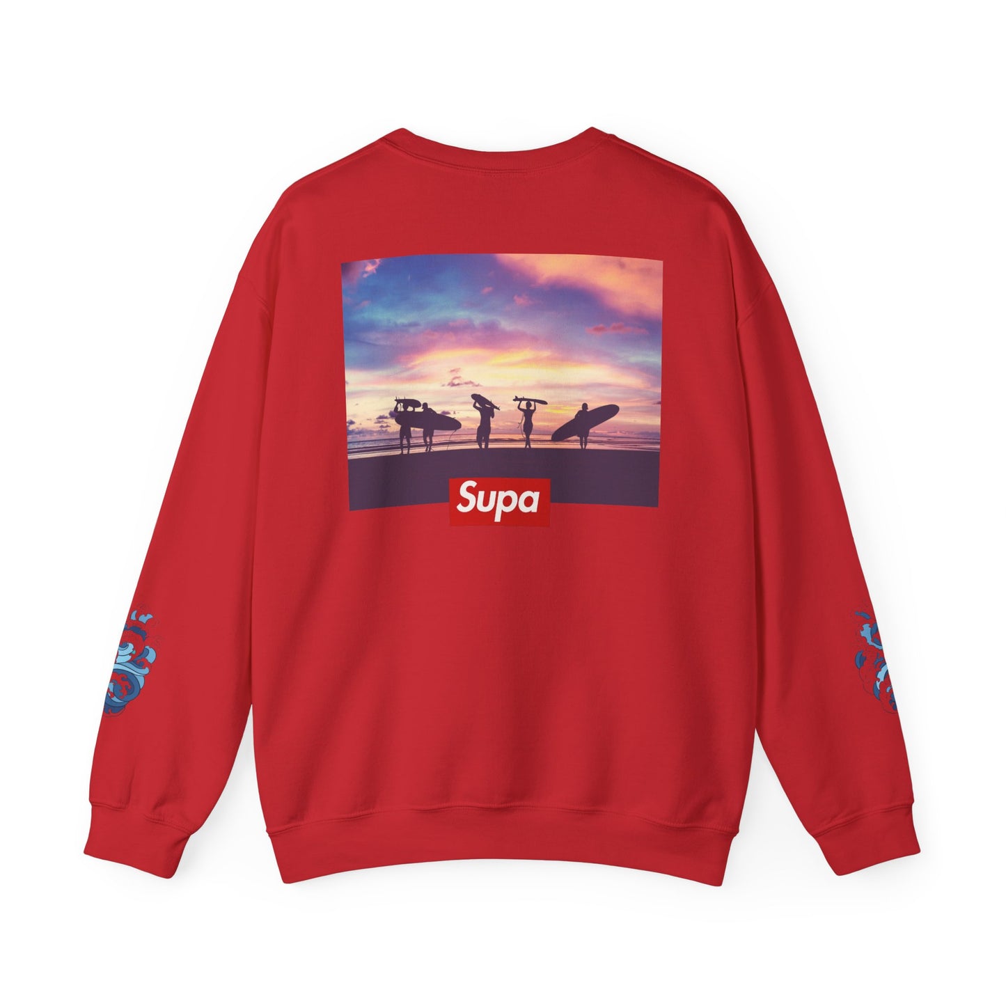 Supa Surf Crewneck Sweatshirt – Vintage Surf Photo & Logo Pullover