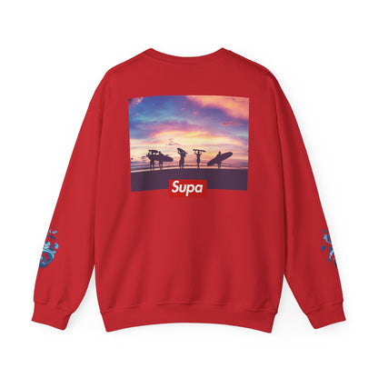 Supa Surf Crewneck Sweatshirt – Vintage Surf Photo & Logo Pullover