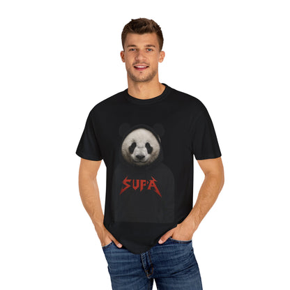 Panda Hoodie Graphic T‑Shirt — 'Supa' Front & 'Off The Map' Zebra Back