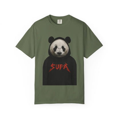Panda Hoodie Graphic T‑Shirt — 'Supa' Front & 'Off The Map' Zebra Back