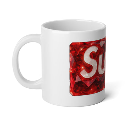 Red Gem 'Supa' 20oz Jumbo Mug — Bold Sparkle Coffee Cup