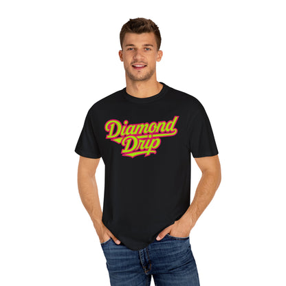Diamond Drip Graphic T-Shirt — Retro Script Logo Tee