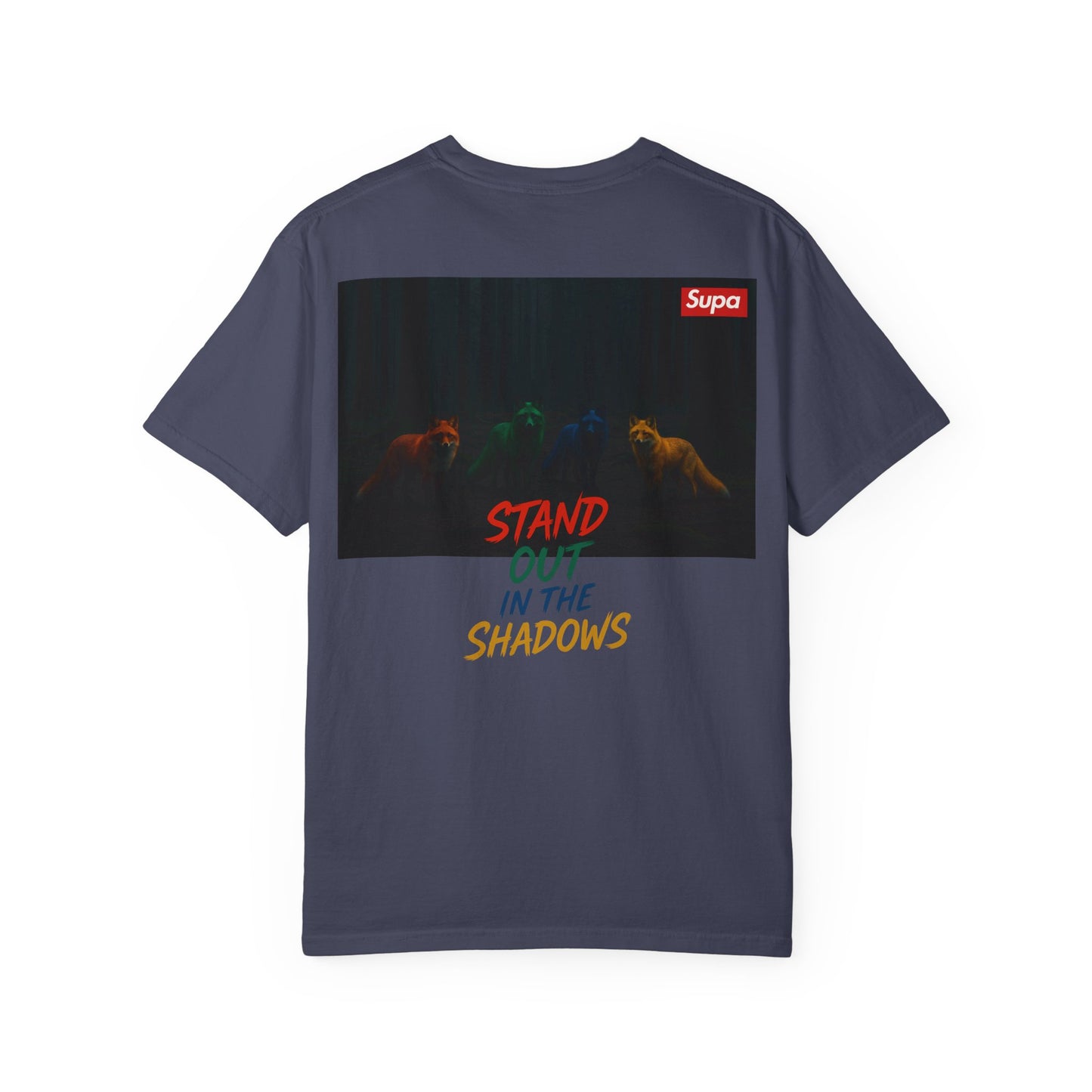 Supa Graphic T-Shirt — 'Stand Out in the Shadows' Colorful Logo Tee