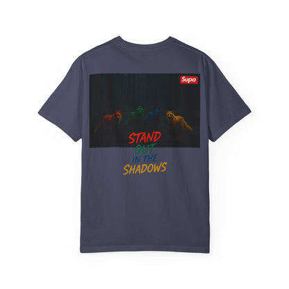 Supa Graphic T-Shirt — 'Stand Out in the Shadows' Colorful Logo Tee