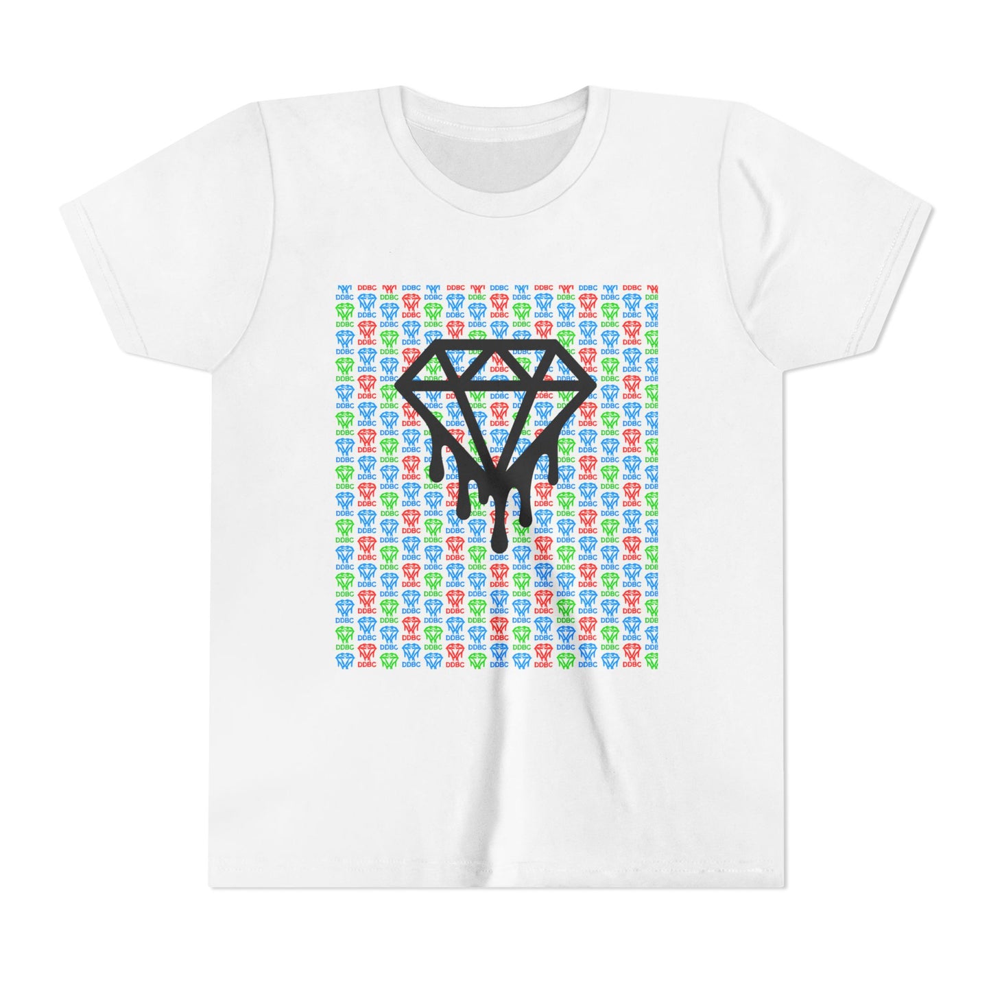 Youth Tee — Colorful Dripping Diamond Graphic with DDBC Back Logo