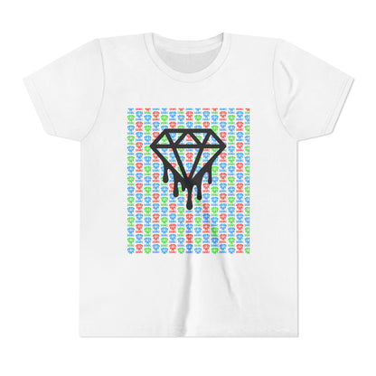 Youth Tee — Colorful Dripping Diamond Graphic with DDBC Back Logo