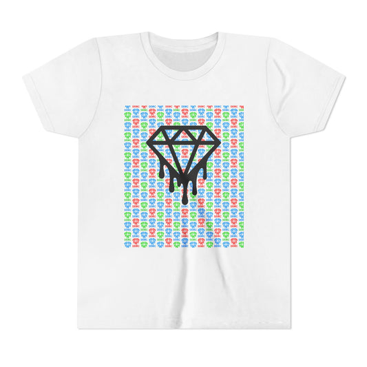 Youth Tee — Colorful Dripping Diamond Graphic with DDBC Back Logo