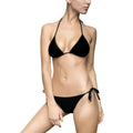 Black Tie-Side Bikini Swimsuit — Classic Triangle Two-Piece