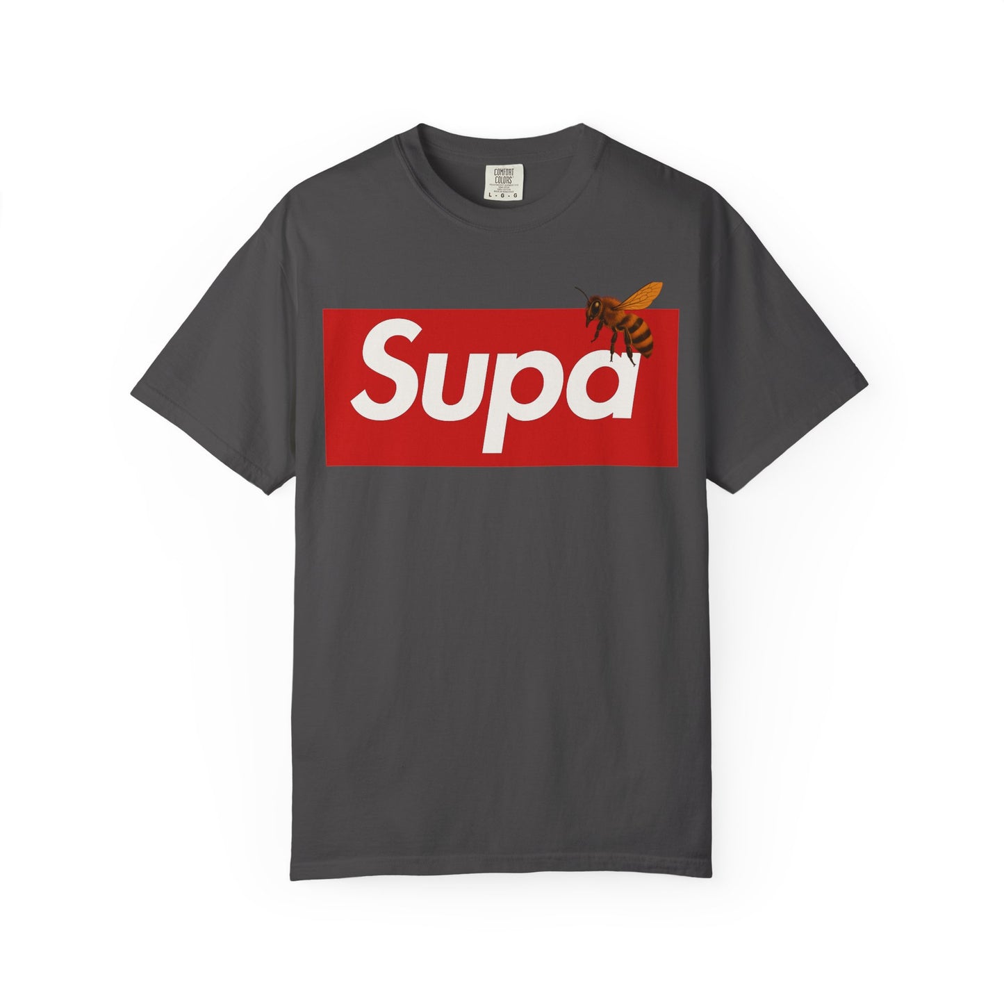 Supa Bee T-Shirt — Retro Box Logo with Honeycomb & Bee Graphic