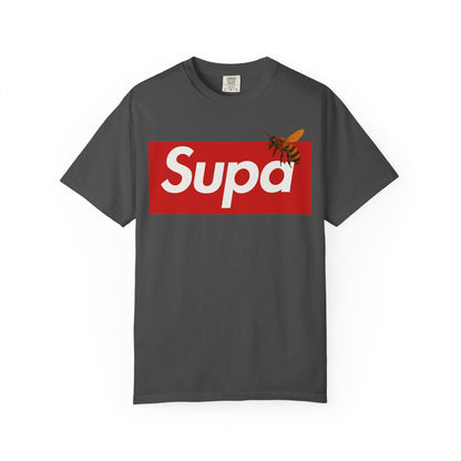 Supa Bee T-Shirt — Retro Box Logo with Honeycomb & Bee Graphic