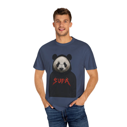 Panda Hoodie Graphic T‑Shirt — 'Supa' Front & 'Off The Map' Zebra Back