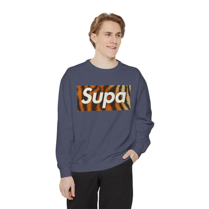 Supa Tiger Unisex Sweatshirt - Trendy Garment-Dyed Apparel