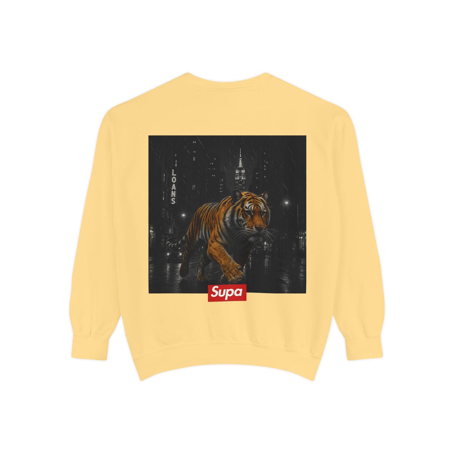 Supa Tiger Unisex Sweatshirt - Trendy Garment-Dyed Apparel