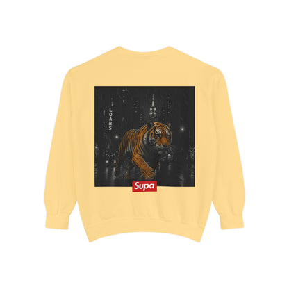 Supa Tiger Unisex Sweatshirt - Trendy Garment-Dyed Apparel