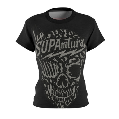 SUPAnatural Skull Women's Tee — Gothic Skull Graphic All-Over Print