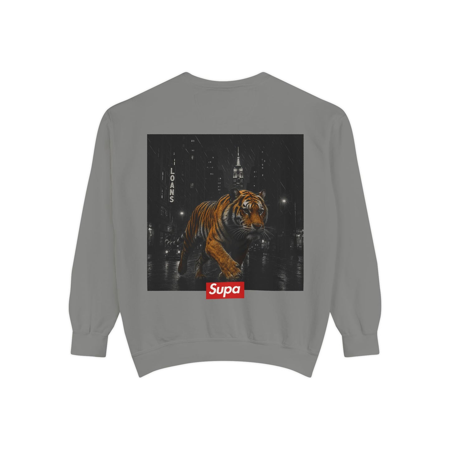 Supa Tiger Unisex Sweatshirt - Trendy Garment-Dyed Apparel