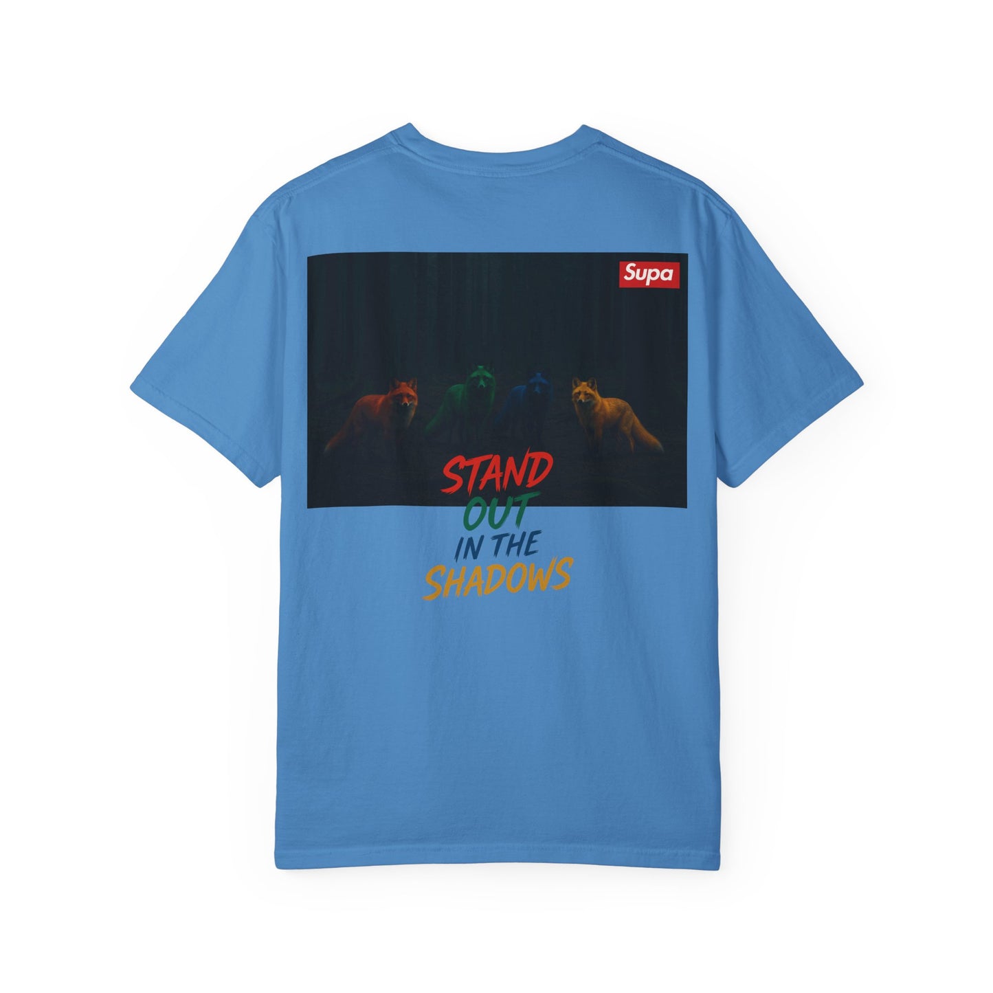 Supa Graphic T-Shirt — 'Stand Out in the Shadows' Colorful Logo Tee