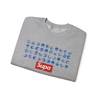 Supa Surf Crewneck Sweatshirt – Vintage Surf Photo & Logo Pullover