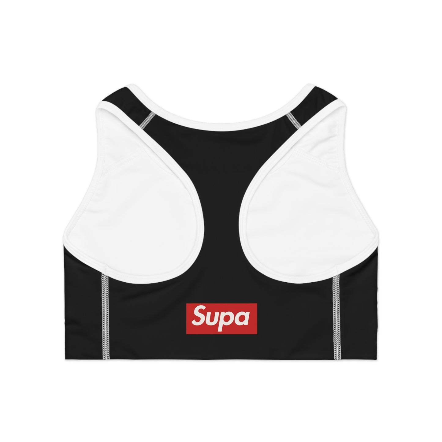 Supa Bubble Text Sports Bra — Bold Pink Graphic Activewear