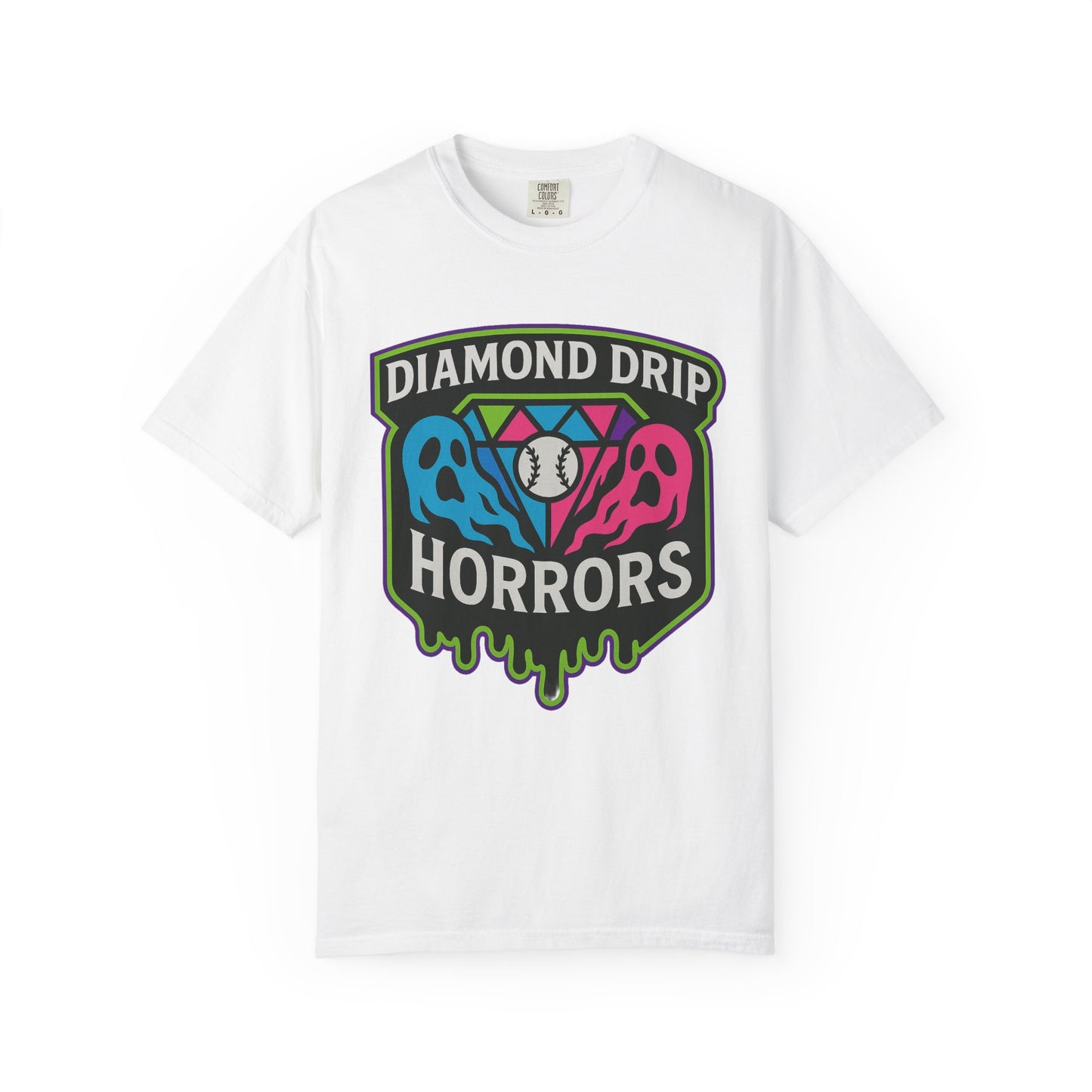 Diamond Drip Horrors Baseball T-Shirt — Fang Fielder Graphic Tee
