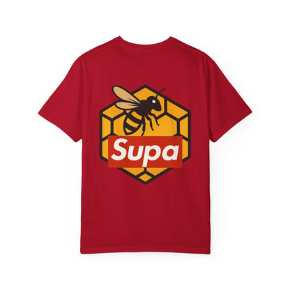 Supa Bee T-Shirt — Retro Box Logo with Honeycomb & Bee Graphic