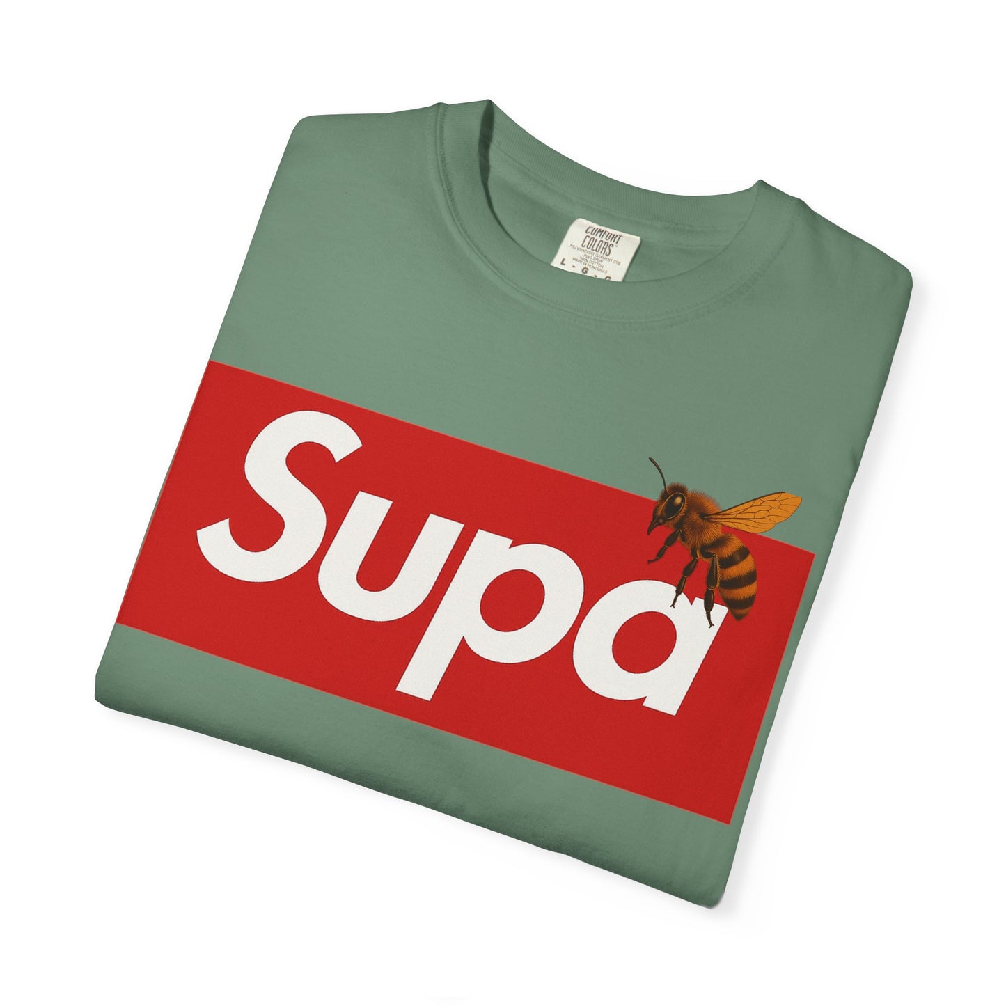 Supa Bee T-Shirt — Retro Box Logo with Honeycomb & Bee Graphic