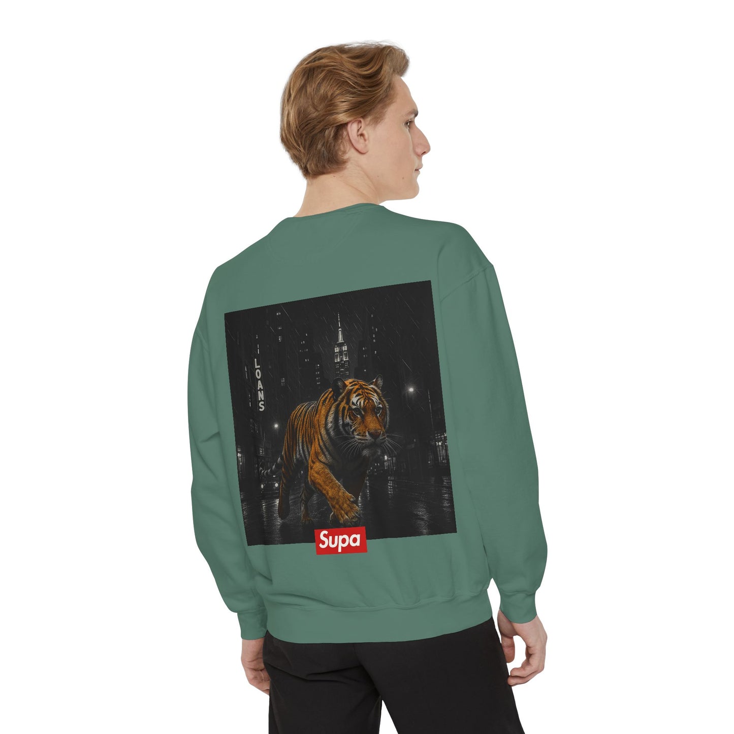 Supa Tiger Unisex Sweatshirt - Trendy Garment-Dyed Apparel