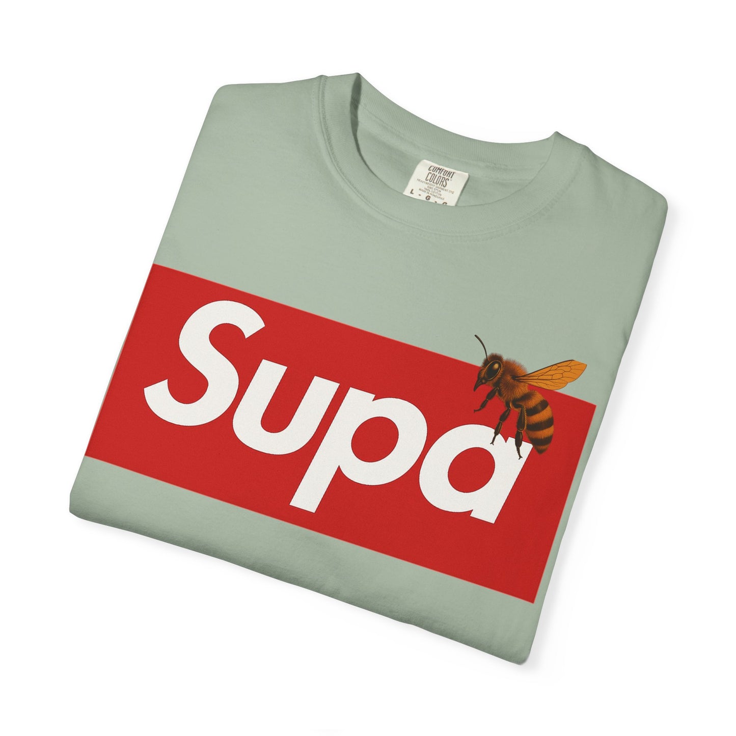 Supa Bee T-Shirt — Retro Box Logo with Honeycomb & Bee Graphic