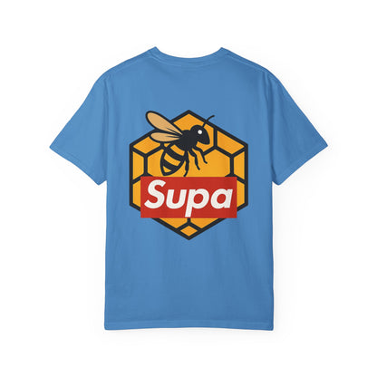 Supa Bee T-Shirt — Retro Box Logo with Honeycomb & Bee Graphic
