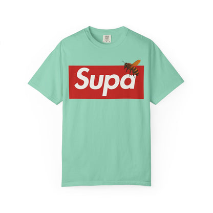 Supa Bee T-Shirt — Retro Box Logo with Honeycomb & Bee Graphic