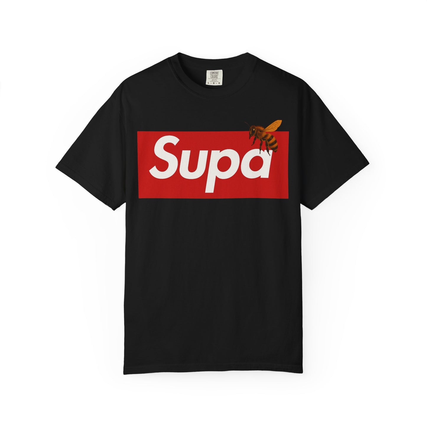 Supa Bee T-Shirt — Retro Box Logo with Honeycomb & Bee Graphic