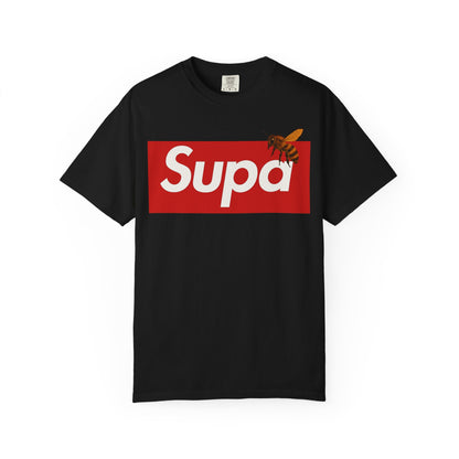 Supa Bee T-Shirt — Retro Box Logo with Honeycomb & Bee Graphic