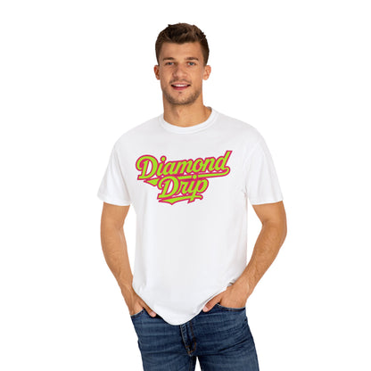Diamond Drip Graphic T-Shirt — Retro Script Logo Tee