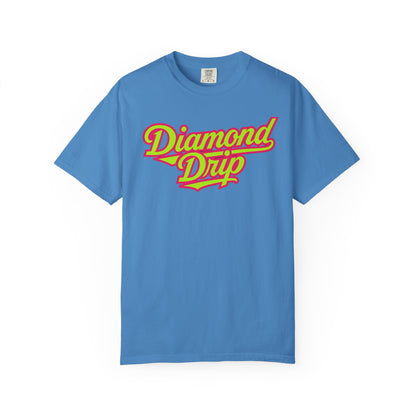 Diamond Drip Graphic T-Shirt — Retro Script Logo Tee