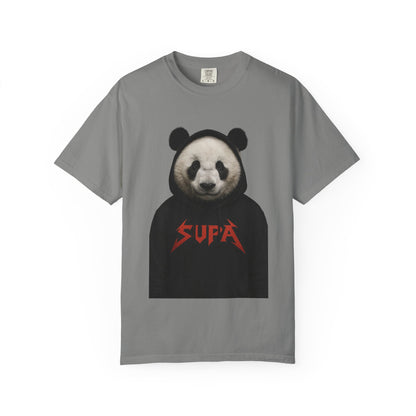 Panda Hoodie Graphic T‑Shirt — 'Supa' Front & 'Off The Map' Zebra Back