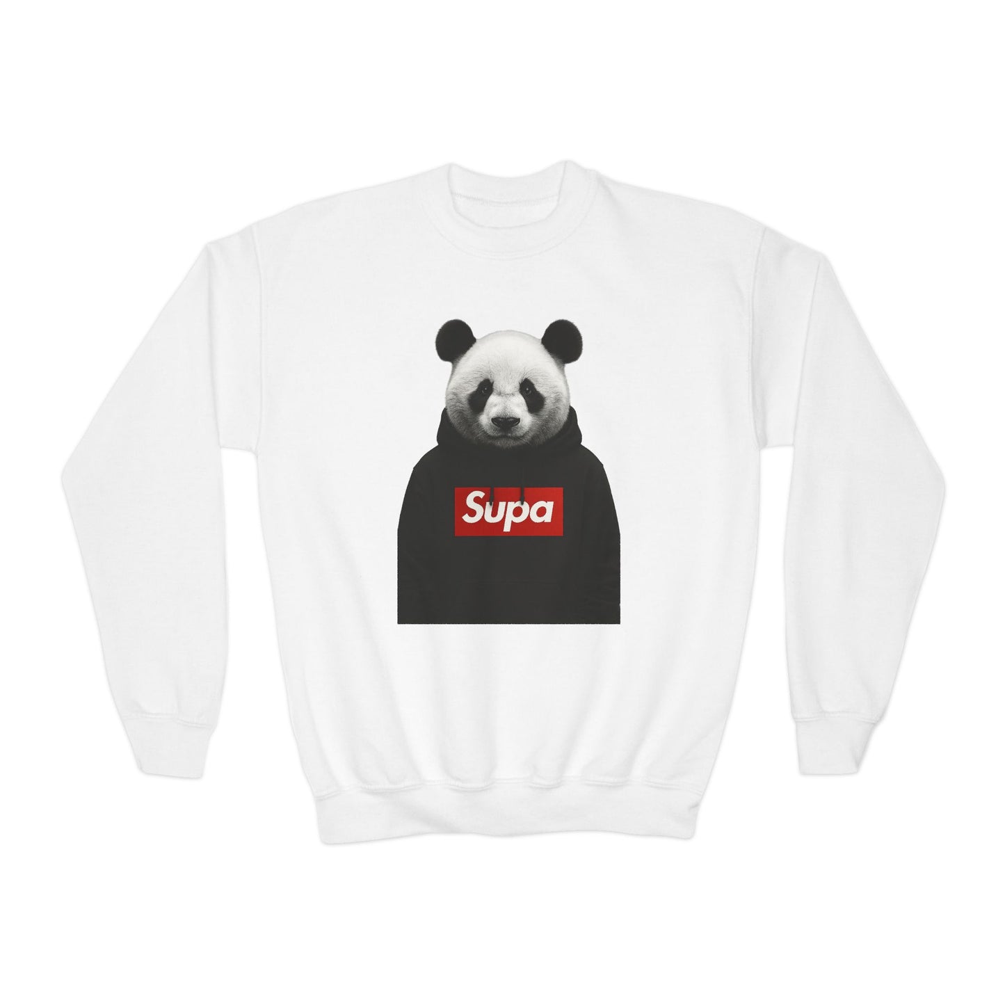 Youth Panda 'Supa' Crewneck Sweatshirt — Peace In A Storm Graphic