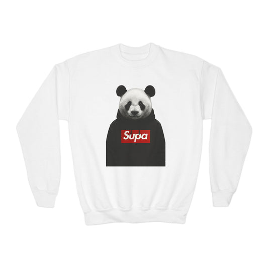 Youth Panda 'Supa' Crewneck Sweatshirt — Peace In A Storm Graphic