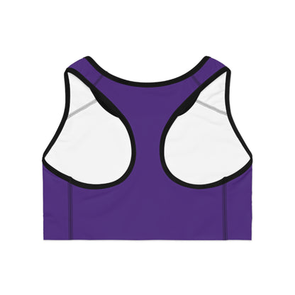 Sports Bra — Purple 'Supa' Logo Active Crop Top