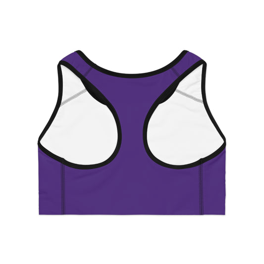 Sports Bra — Purple 'Supa' Logo Active Crop Top