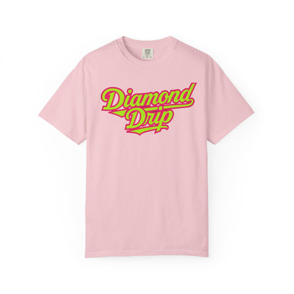 Diamond Drip Graphic T-Shirt — Retro Script Logo Tee