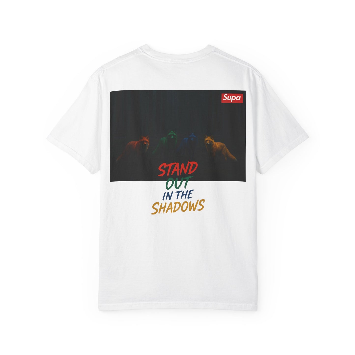 Supa Graphic T-Shirt — 'Stand Out in the Shadows' Colorful Logo Tee