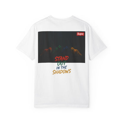 Supa Graphic T-Shirt — 'Stand Out in the Shadows' Colorful Logo Tee