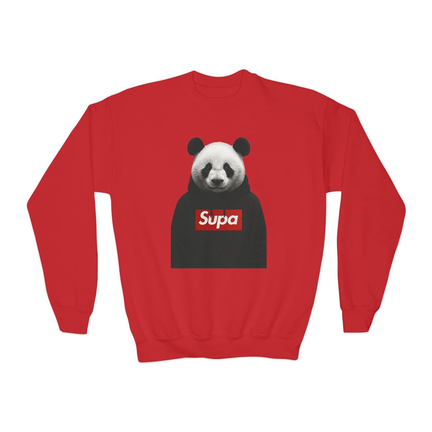 Youth Panda 'Supa' Crewneck Sweatshirt — Peace In A Storm Graphic