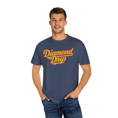 Diamond Drip Graphic T-Shirt — Retro Script Logo Tee