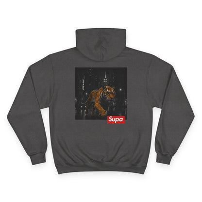 Supa Champion Hoodie - Stylish Tiger Graphic Sweatshirt
