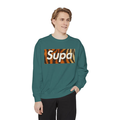 Supa Tiger Unisex Sweatshirt - Trendy Garment-Dyed Apparel