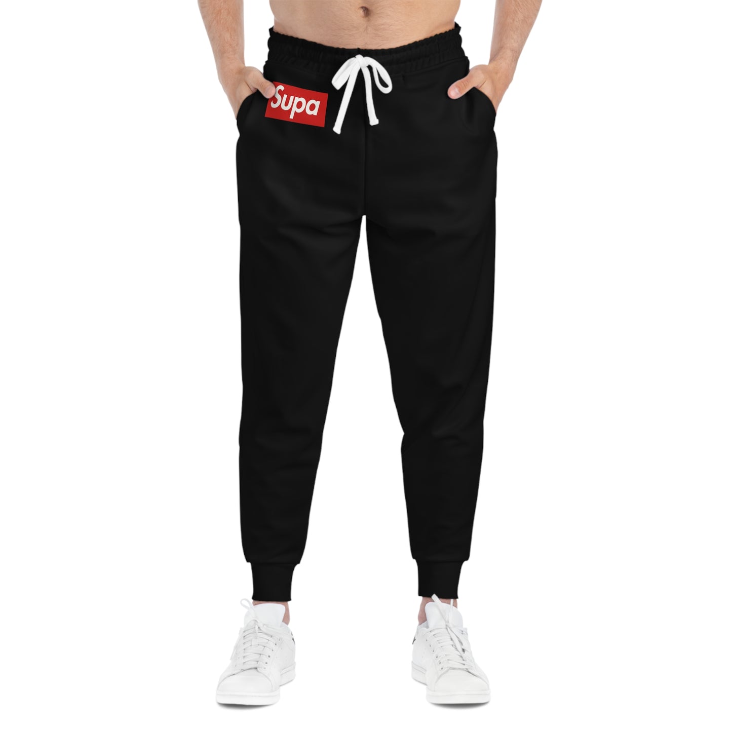Supa Logo Athletic Joggers — Black Streetwear Sweatpants