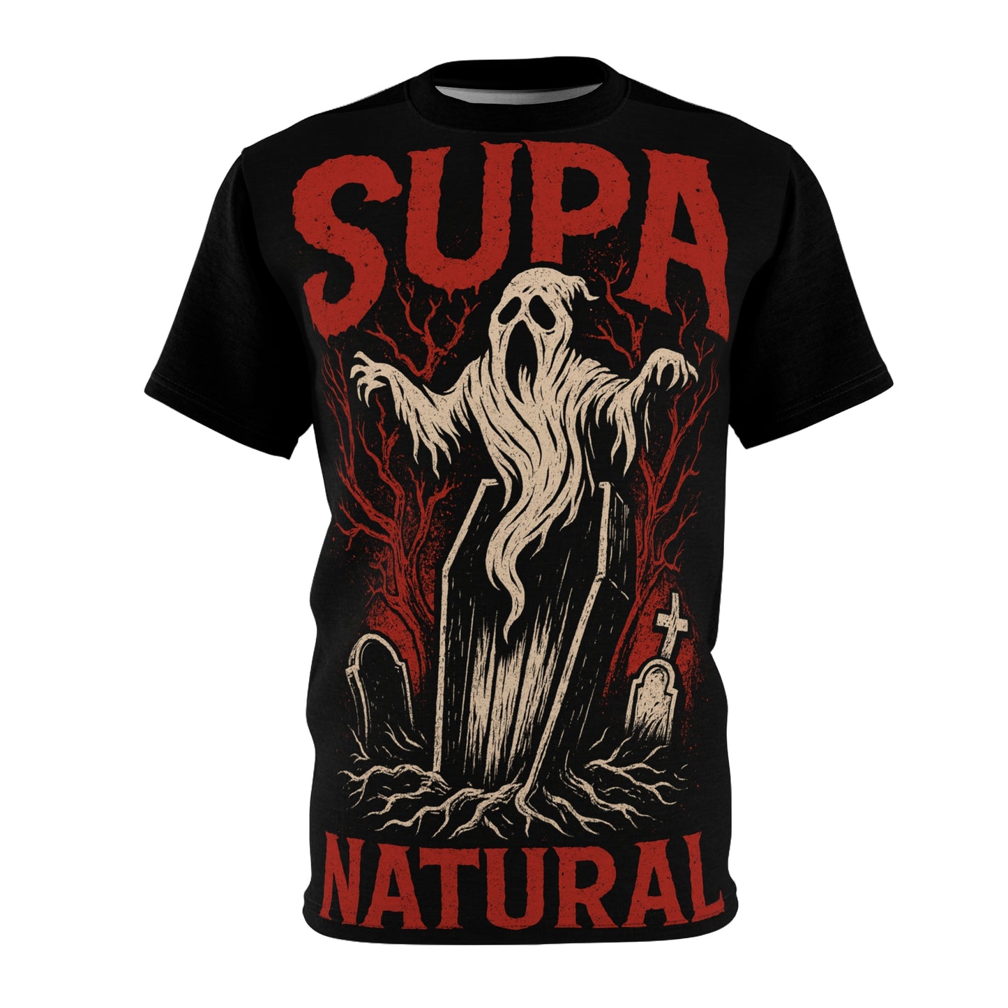 Ghost Rising Tee — "Supa Natural" Horror Graphic T-Shirt